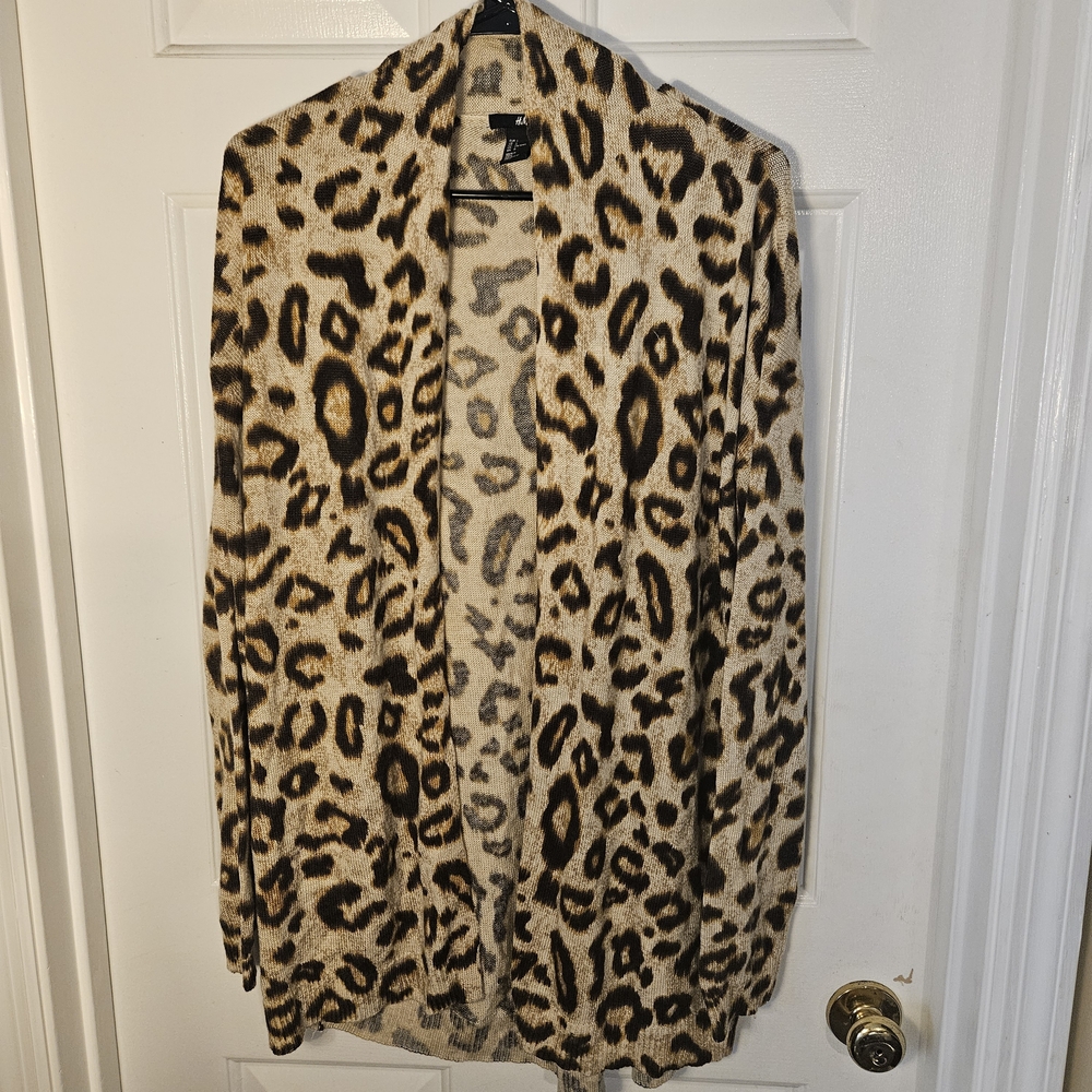 H&M Leopard Print Cardigan - Tan and Black